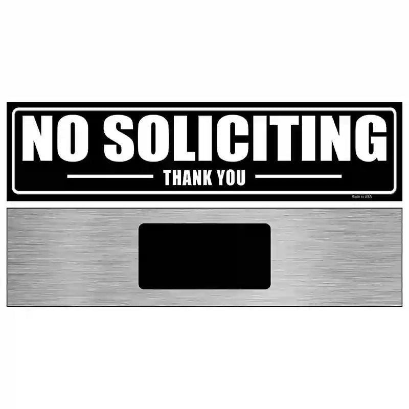 No Soliciting Thank You Novelty Metal Street Sign 6" x 1.5" (KM)