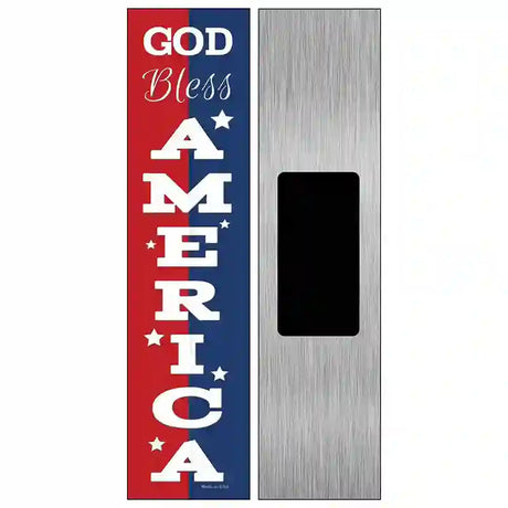 God Bless America Red and Blue Novelty Metal Street Sign 6" x 1.5" (KM)