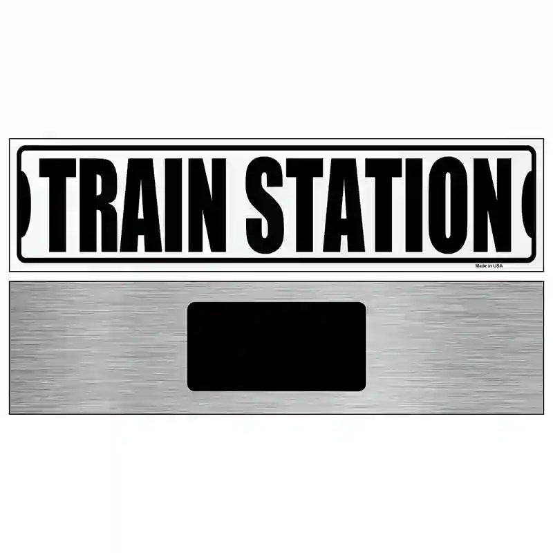 Train Station Novelty Metal Street Sign 6" x 1.5" (KM)