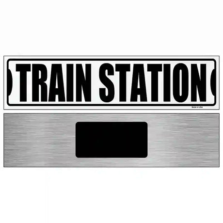 Train Station Novelty Metal Street Sign 6" x 1.5" (KM)