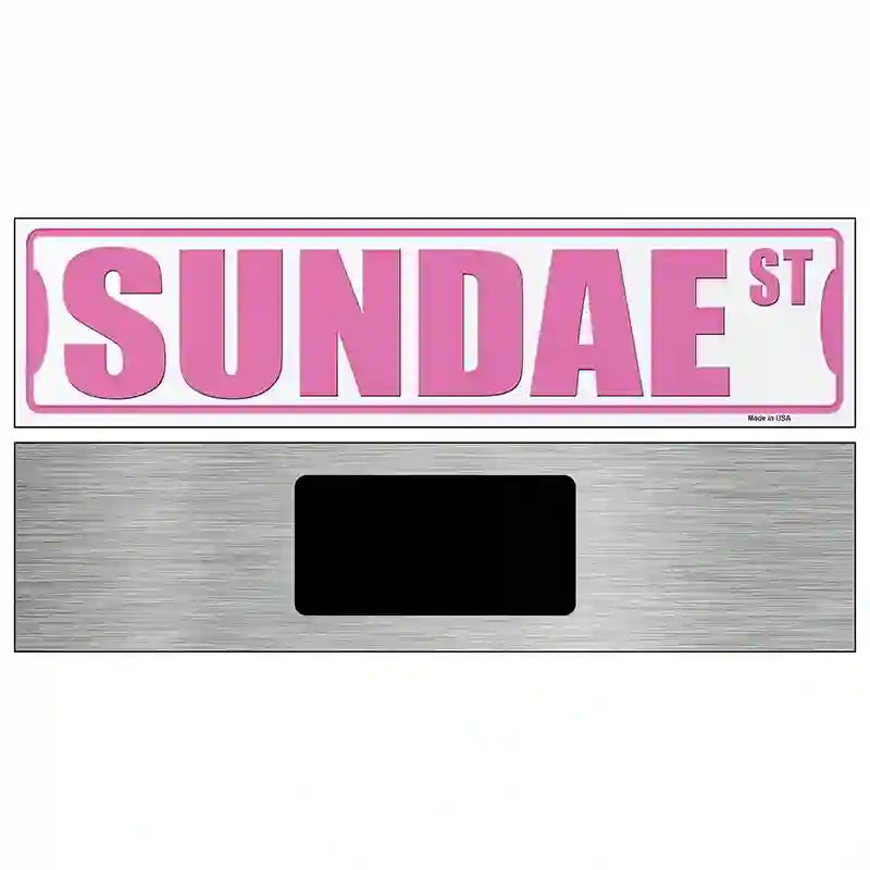 Sundae St Novelty Metal Street Sign 6" x 1.5" (KM)