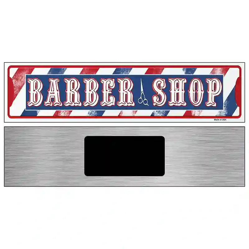 Barber Shop Horizontal Novelty Metal Street Sign 6" x 1.5" (KM)