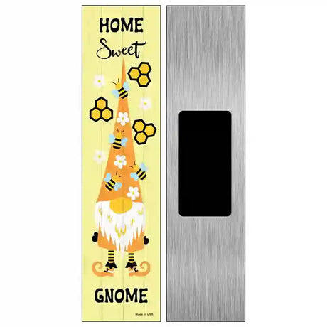 Home Sweet Gnome Bee Vertical Novelty Metal Street Sign 6" x 1.5" (KM)