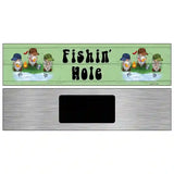 Fishing Hole Six Camo Gnomes Novelty Metal Street Sign 6" x 1.5" (KM)