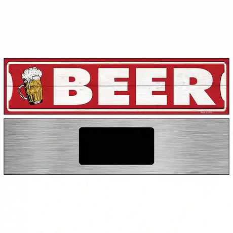 Beer Left On Red Novelty Metal Street Sign 6" x 1.5" (KM)