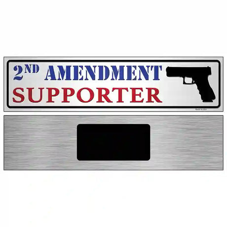 2nd Amendment Supporter Pistol Novelty Metal Street Sign 6" x 1.5" (KM)