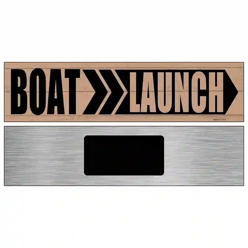 Boat Launch Right Novelty Metal Street Sign 6" x 1.5" (KM)