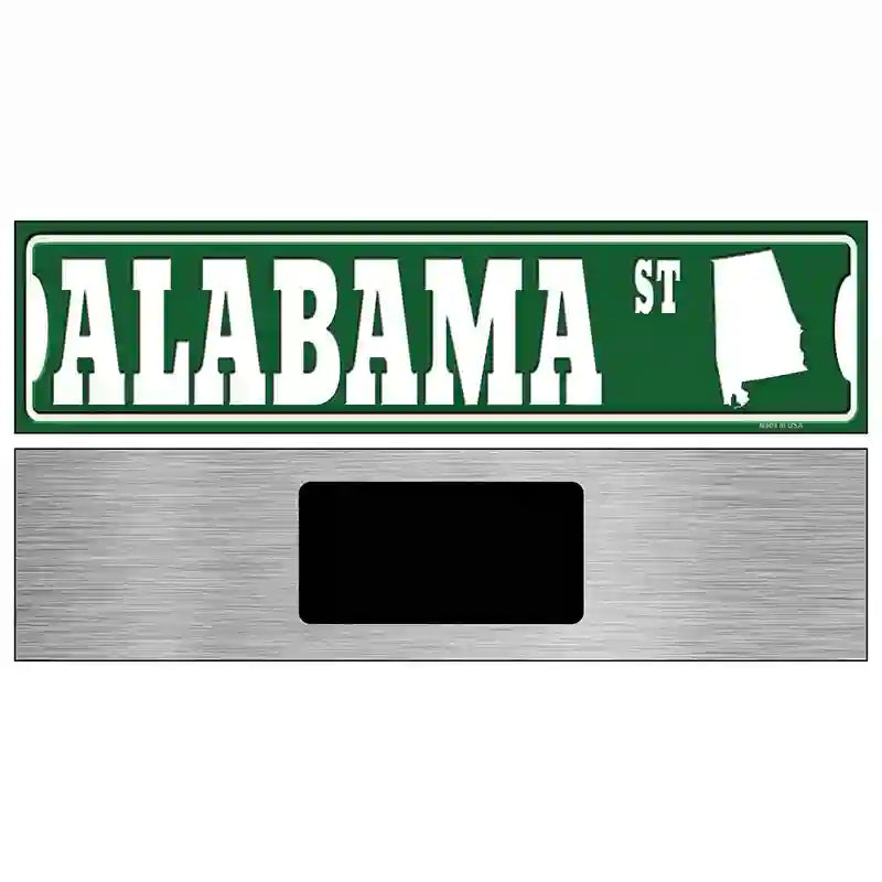 Alabama St Silhouette Novelty Metal Street Sign 6" x 1.5" (KM)