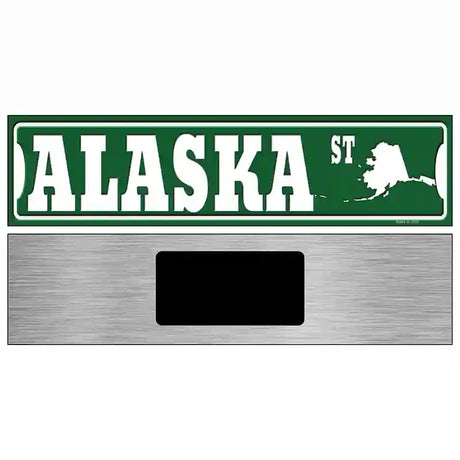 Alaska St Silhouette Novelty Metal Street Sign 6" x 1.5" (KM)