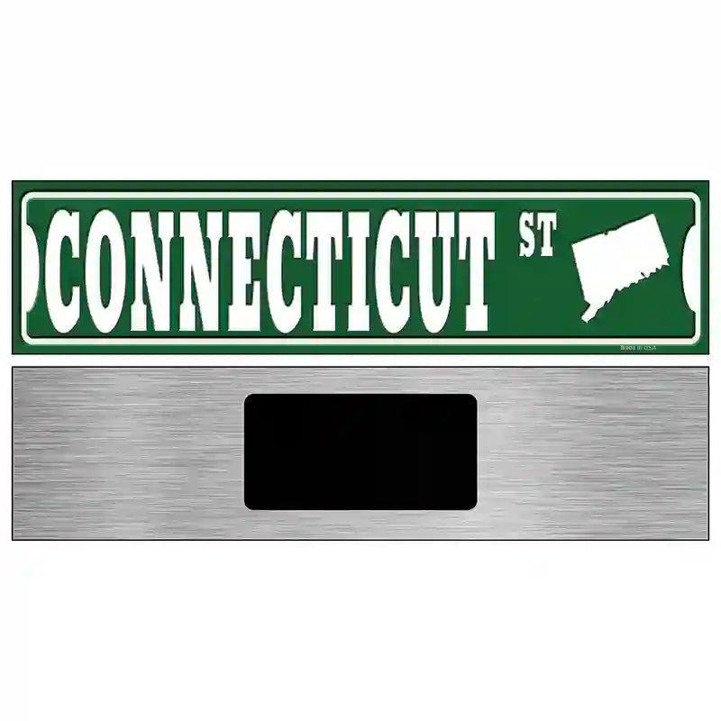 Connecticut St Silhouette Novelty Metal Street Sign 6" x 1.5" (KM)