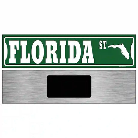 Florida St Silhouette Novelty Metal Street Sign 6" x 1.5" (KM)