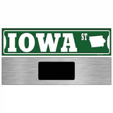 Iowa St Silhouette Novelty Metal Street Sign 6" x 1.5" (KM)