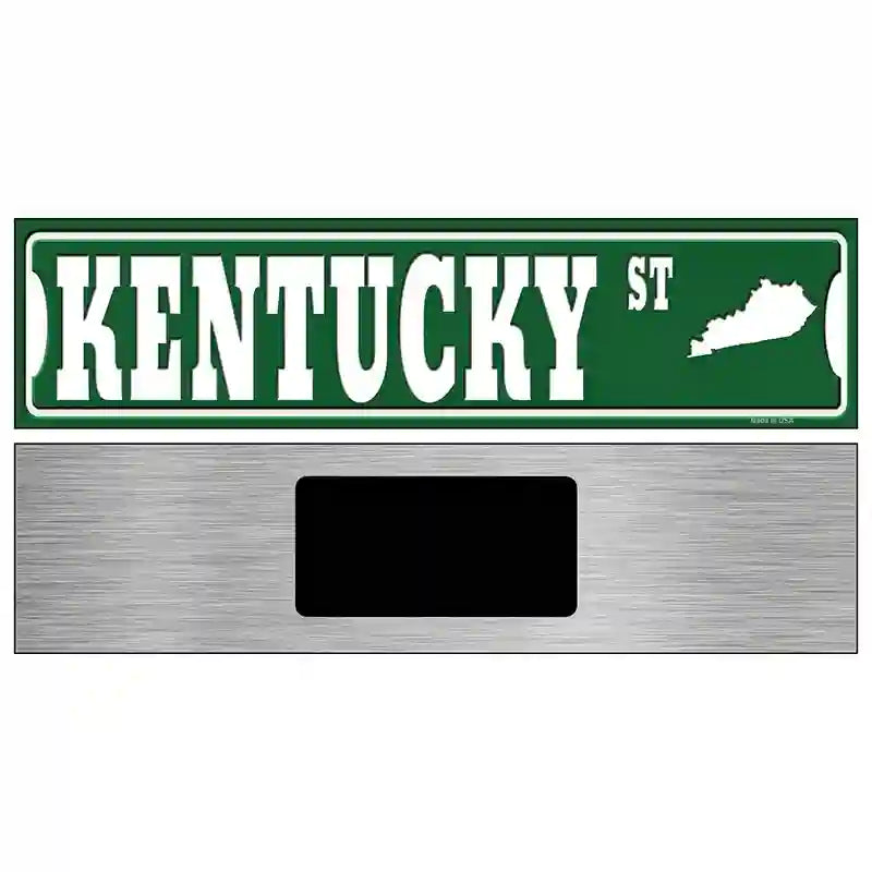 Kentucky St Silhouette Novelty Metal Street Sign 6" x 1.5" (KM)