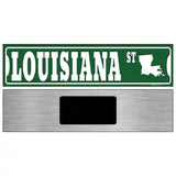 Louisiana St Silhouette Novelty Metal Street Sign 6" x 1.5" (KM)