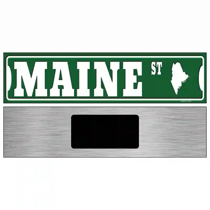 Maine St Silhouette Novelty Metal Street Sign 6" x 1.5" (KM)