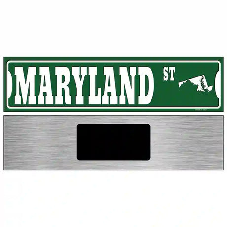 Maryland St Silhouette Novelty Metal Street Sign 6" x 1.5" (KM)