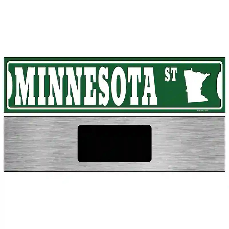 Minnesota St Silhouette Novelty Metal Street Sign 6" x 1.5" (KM)