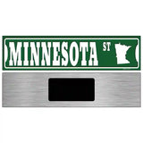 Minnesota St Silhouette Novelty Metal Street Sign 6" x 1.5" (KM)