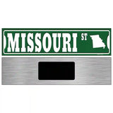 Missouri St Silhouette Novelty Metal Street Sign 6" x 1.5" (KM)