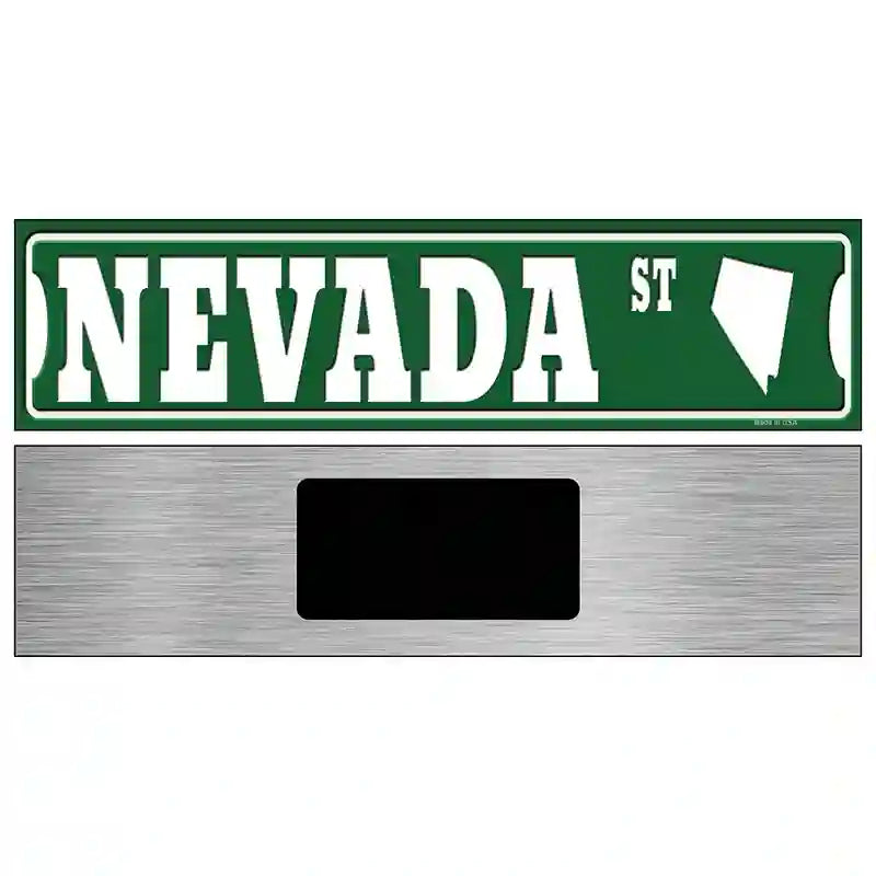 Nevada St Silhouette Novelty Metal Street Sign 6" x 1.5" (KM)