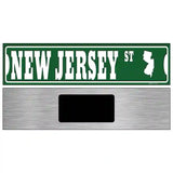 New Jersey St Silhouette Novelty Metal Street Sign 6" x 1.5" (KM)