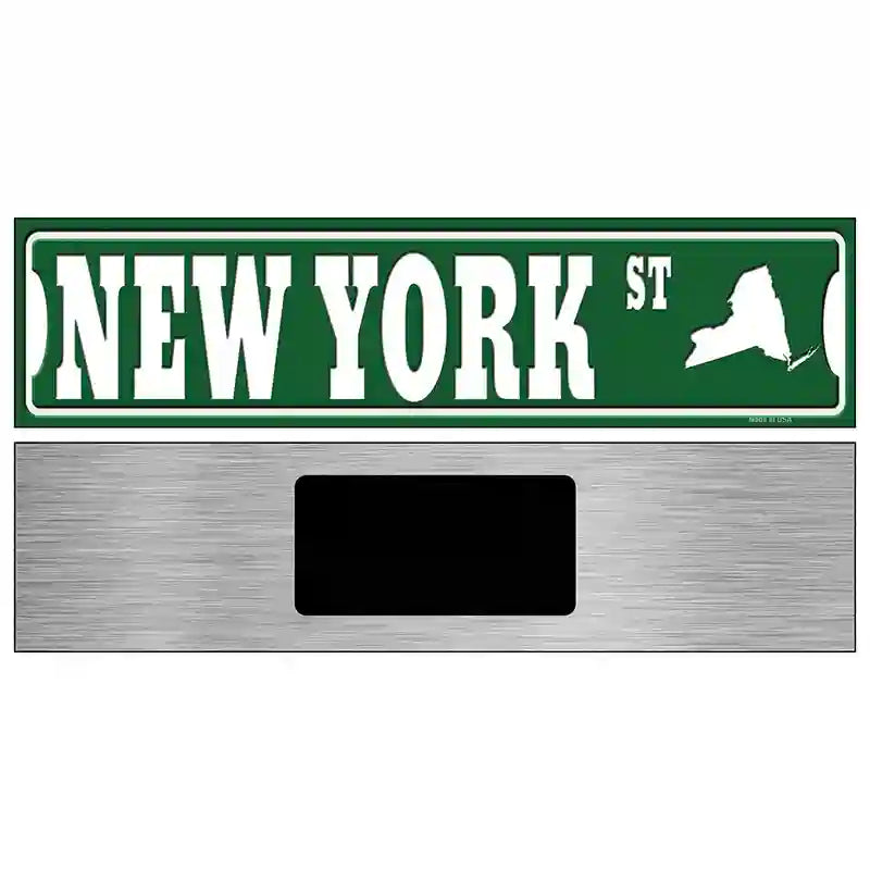 New York St Silhouette Novelty Metal Street Sign 6" x 1.5" (KM)