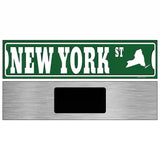 New York St Silhouette Novelty Metal Street Sign 6" x 1.5" (KM)