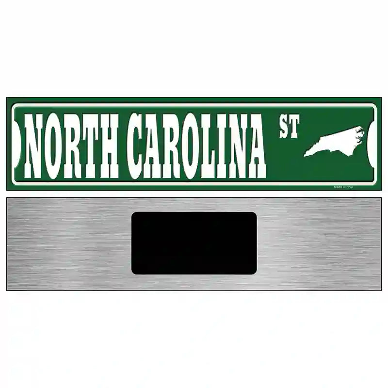 North Carolina St Silhouette Novelty Metal Street Sign 6" x 1.5" (KM)