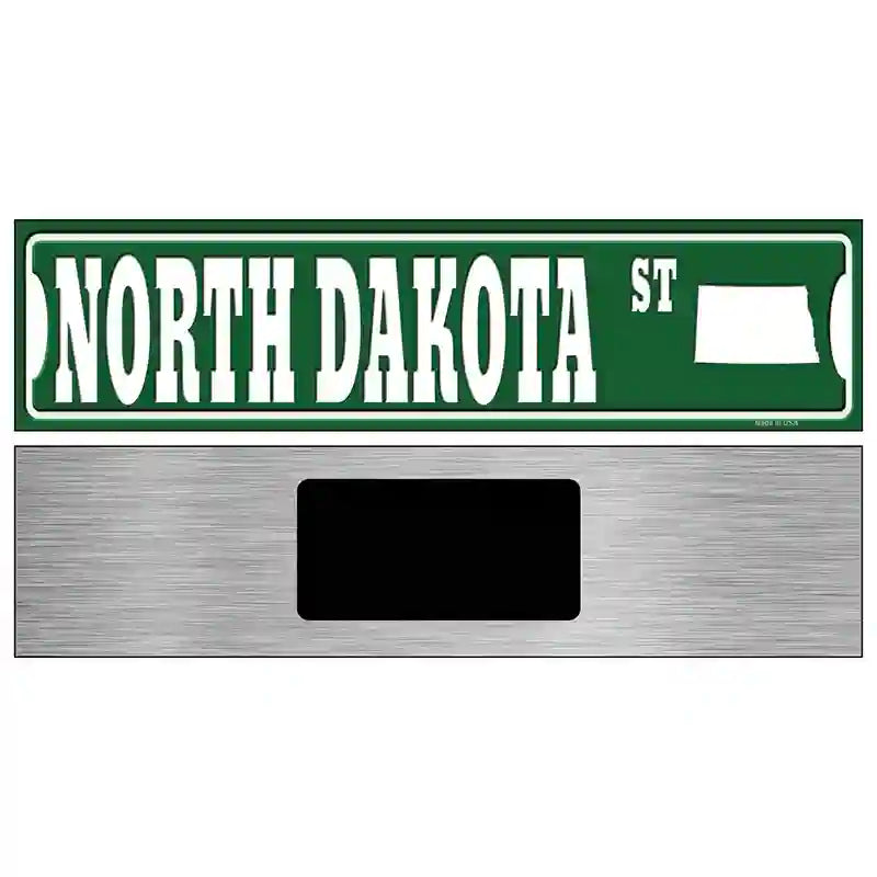 North Dakota St Silhouette Novelty Metal Street Sign 6" x 1.5" (KM)