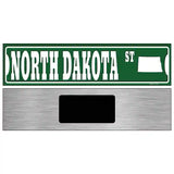 North Dakota St Silhouette Novelty Metal Street Sign 6" x 1.5" (KM)