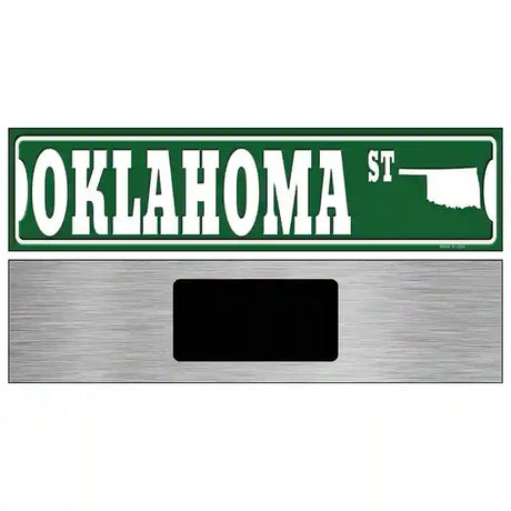 Oklahoma St Silhouette Novelty Metal Street Sign 6" x 1.5" (KM)