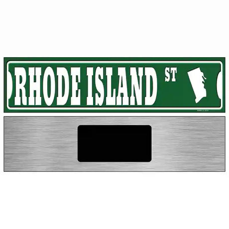 Rhode Island St Silhouette Novelty Metal Street Sign 6" x 1.5" (KM)