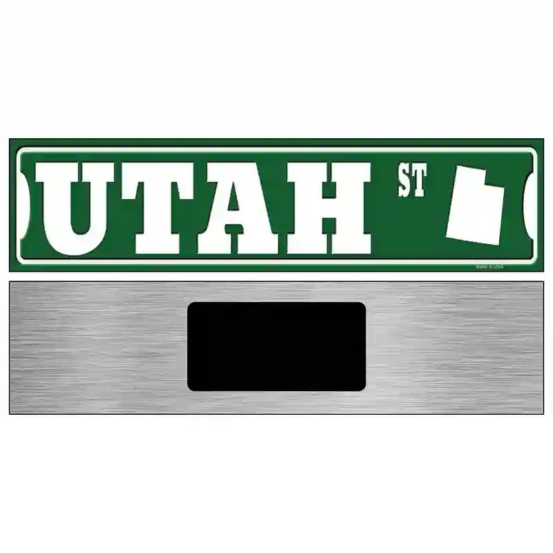 Utah St Silhouette Novelty Metal Street Sign 6" x 1.5" (KM)