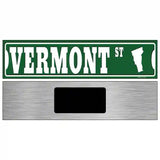 Vermont St Silhouette Novelty Metal Street Sign 6" x 1.5" (KM)