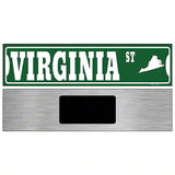 Virginia St Silhouette Novelty Metal Street Sign 6" x 1.5" (KM)