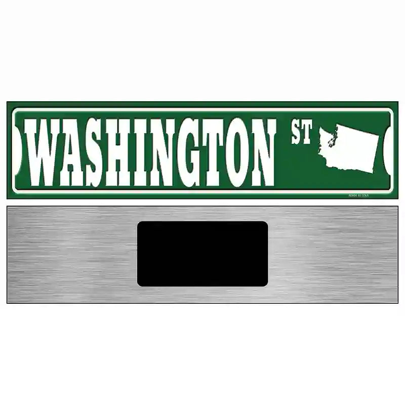 Washington St Silhouette Novelty Metal Street Sign 6" x 1.5" (KM)