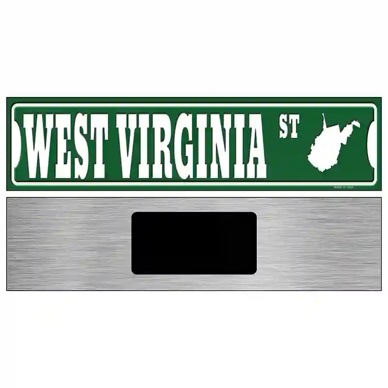 West Virginia St Silhouette Novelty Metal Street Sign 6" x 1.5" (KM)