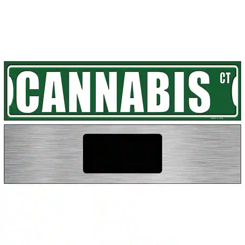 Cannabis Ct Novelty Metal Street Sign 6" x 1.5" (KM)