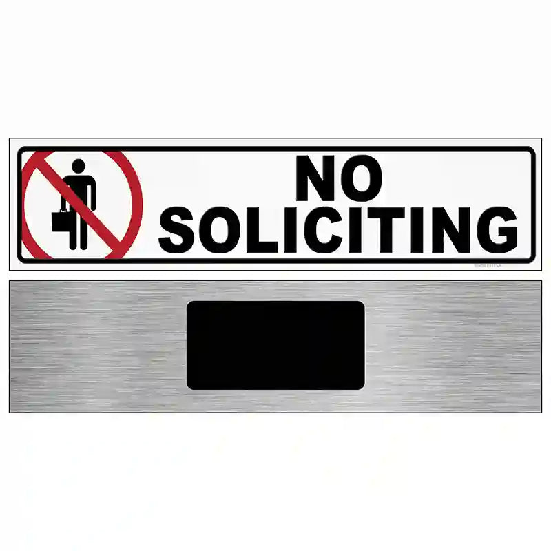 No Soliciting Novelty Metal Street Sign 6" x 1.5" (KM)