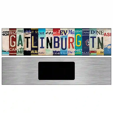 Gatlinburg TN Strips Novelty Metal Street Sign 6" x 1.5" (KM)