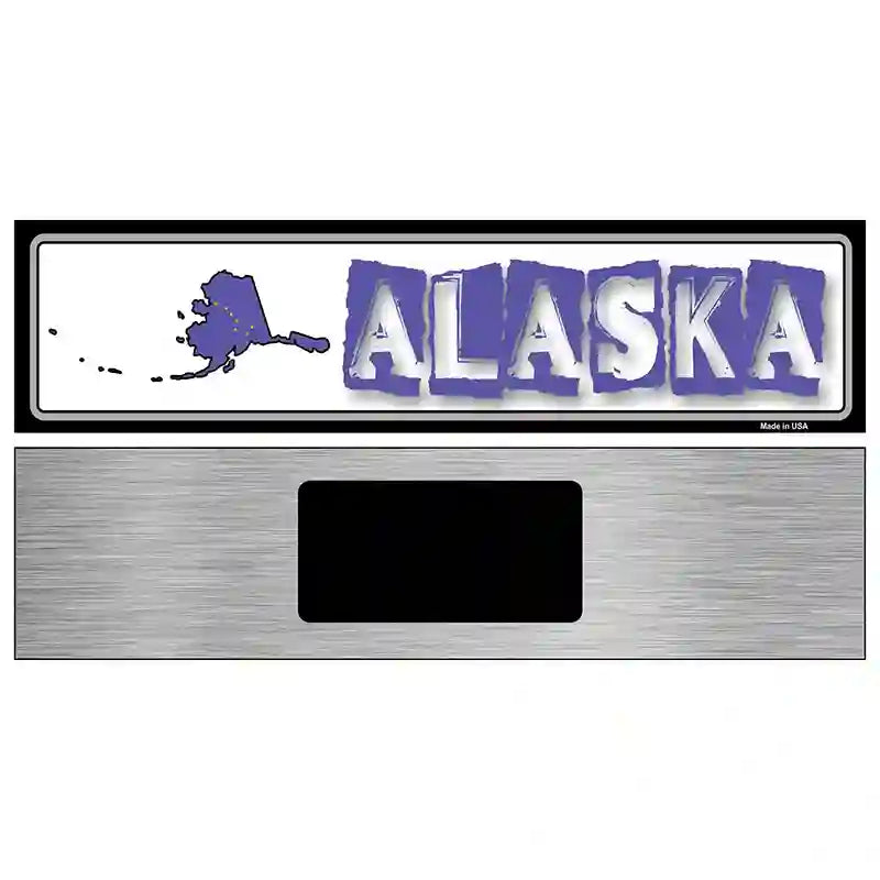 Alaska State Outline Novelty Metal Vanity Street Sign 6" x 1.5" (KM)