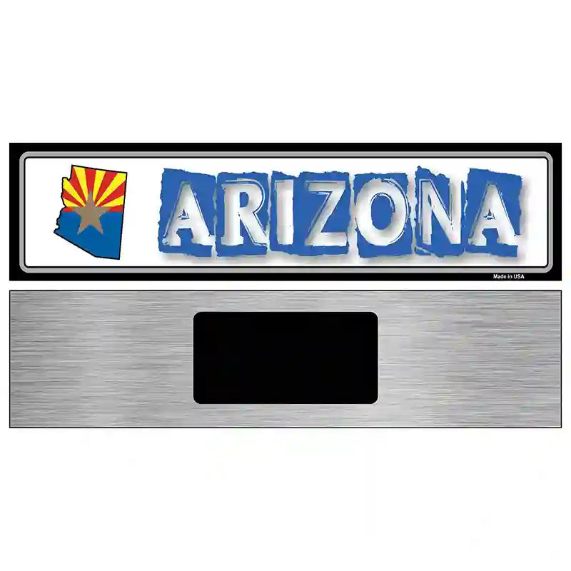 Arizona State Outline Novelty Metal Vanity Street Sign 6" x 1.5" (KM)