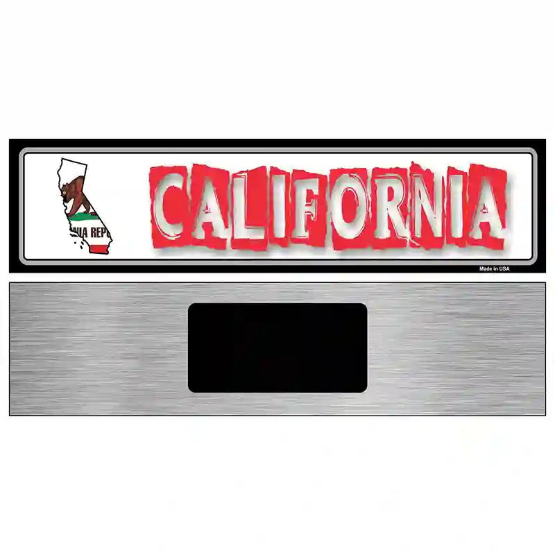 California State Outline Novelty Metal Vanity Street Sign 6" x 1.5" (KM)