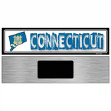 Connecticut State Outline Novelty Metal Vanity Street Sign 6" x 1.5" (KM)