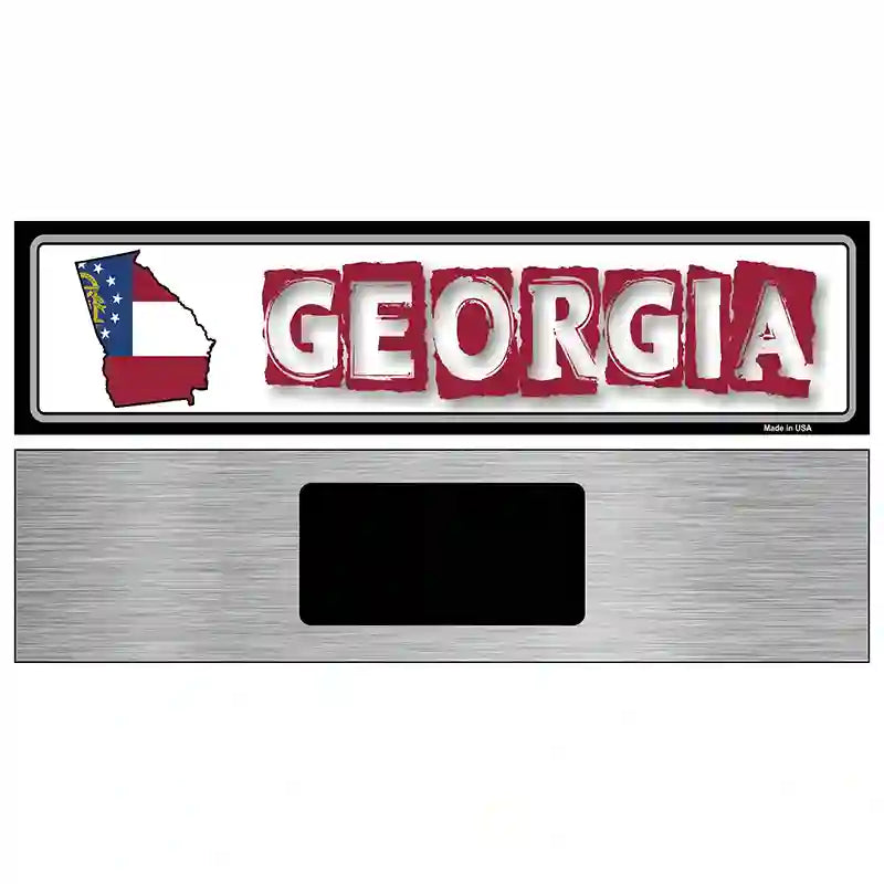 Georgia State Outline Novelty Metal Vanity Street Sign 6" x 1.5" (KM)