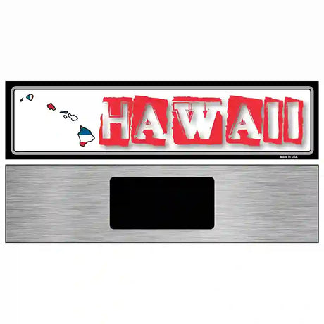 Hawaii State Outline Novelty Metal Vanity Street Sign 6" x 1.5" (KM)