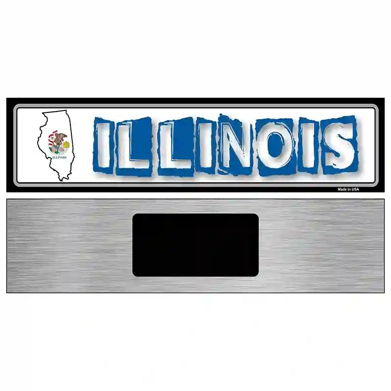 Illinois State Outline Novelty Metal Vanity Street Sign 6" x 1.5" (KM)