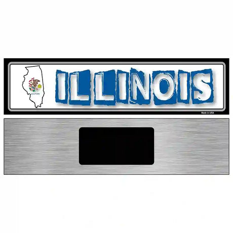 Illinois State Outline Novelty Metal Vanity Street Sign 6" x 1.5" (KM)