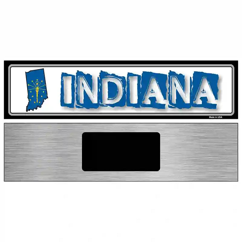 Indiana State Outline Novelty Metal Vanity Street Sign 6" x 1.5" (KM)