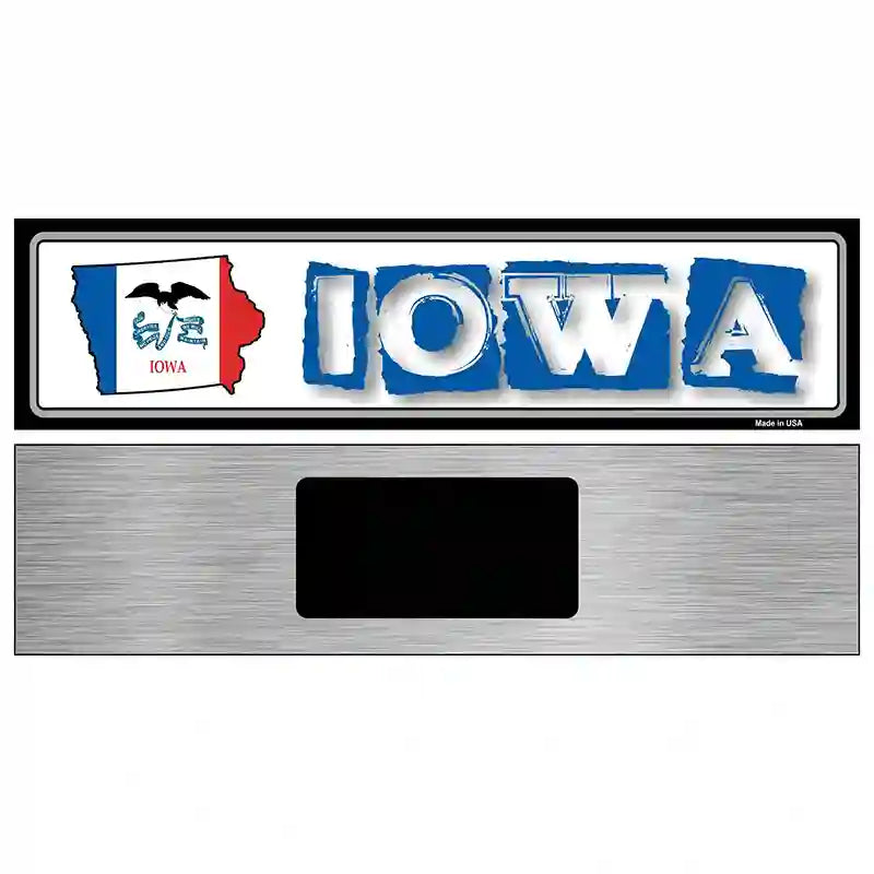 Iowa State Outline Novelty Metal Vanity Street Sign 6" x 1.5" (KM)